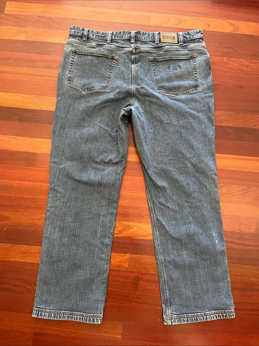 Mens 44x34 Duluth Flex Ballroom Blue Jeans